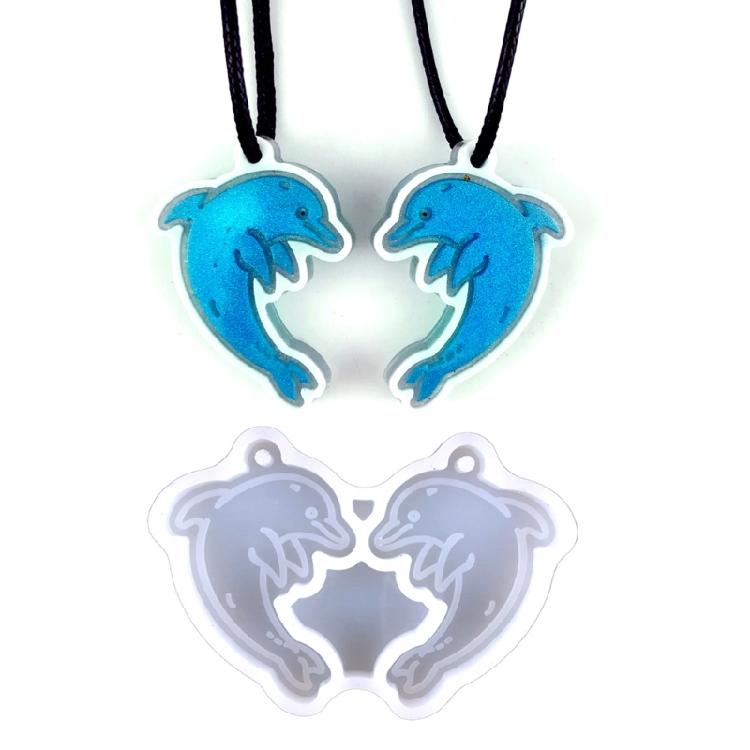 Dolphin Silicone Mold Pendant Resin Epoxy Mold for Casting Resin Keychain Mold