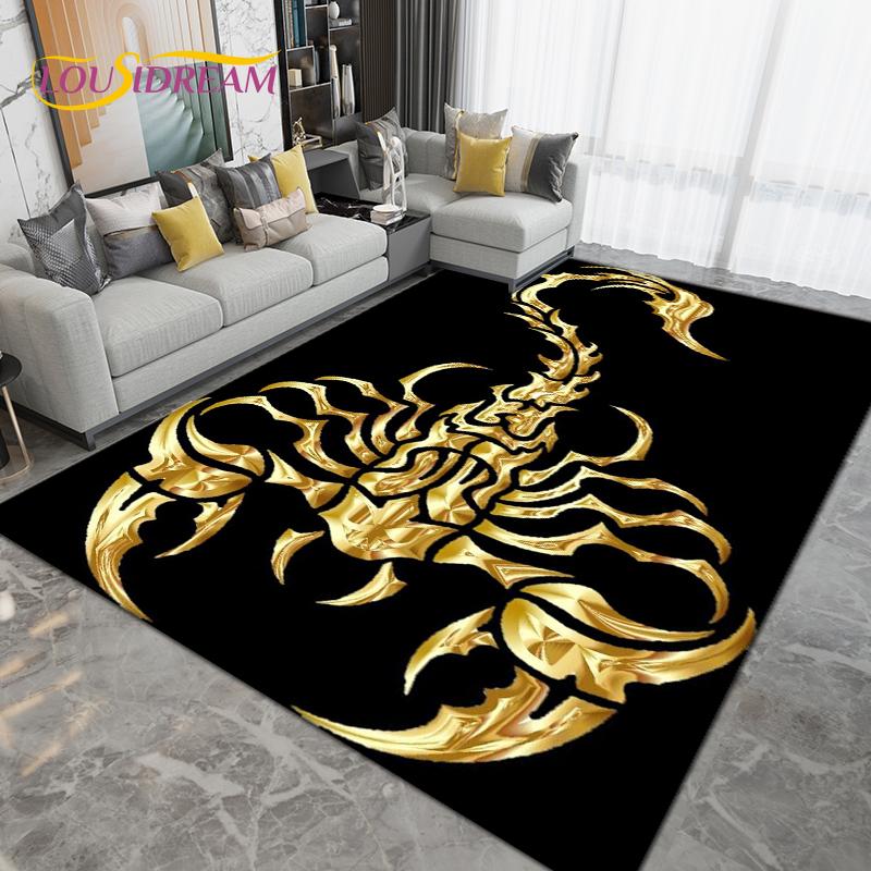 Skorpion Skorpion Bereichsteppich Groß, Teppich für Wohnzimmer Schlafzimmer Sofa Dekoration, Küche Badezimmer Fußmatte Rutschfeste Bodenmatte