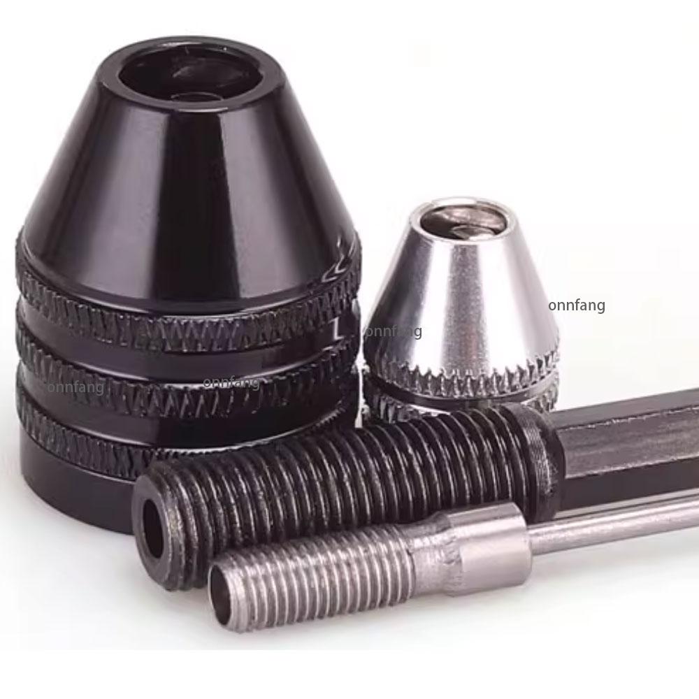 Snabbväxlande sexkantsskaft borrchuck trebackars självcentrerande chuck borr elektrisk fräs klämverktyg 1/4 tum 0,3-3,6/6,5 mm