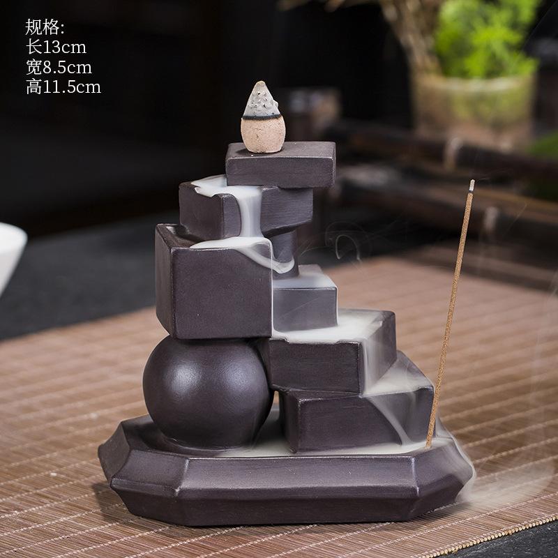 YXY Backflow Incense Burner Both Sides Converge Ceramic Crafts 2025 Newest Stick Incense Holder Zen Living Room Decorations