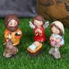 Christmas Manger Decoration Set Baby Jesus Statues Resin Art Crafts for Home Festival Wedding Party Decor