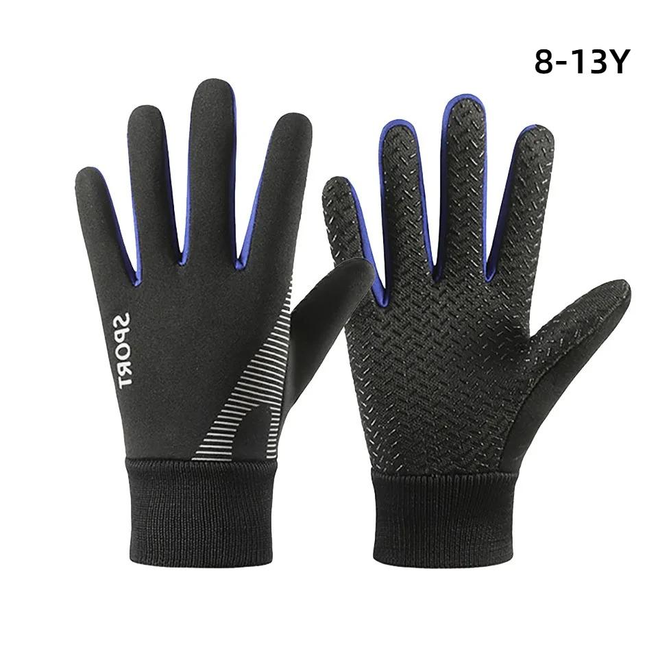 Kinder Dicke Warme Winddichte Handschuhe für Jungen und Mädchen Outdoor Radfahren Sport Silikon Anti-Rutsch-Handschuhe Elastischer Handgelenkschutz