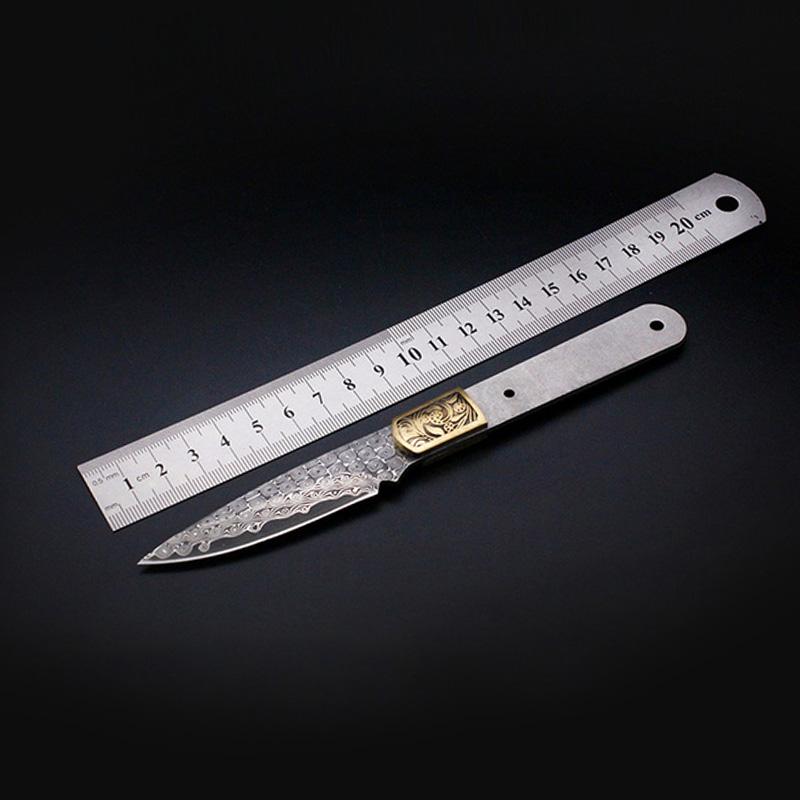 Damaststahl Messerklinge DIY Halbfertig Teemesser Nadel Gerades Messer Handwerkzeuge Materialwissenschaft