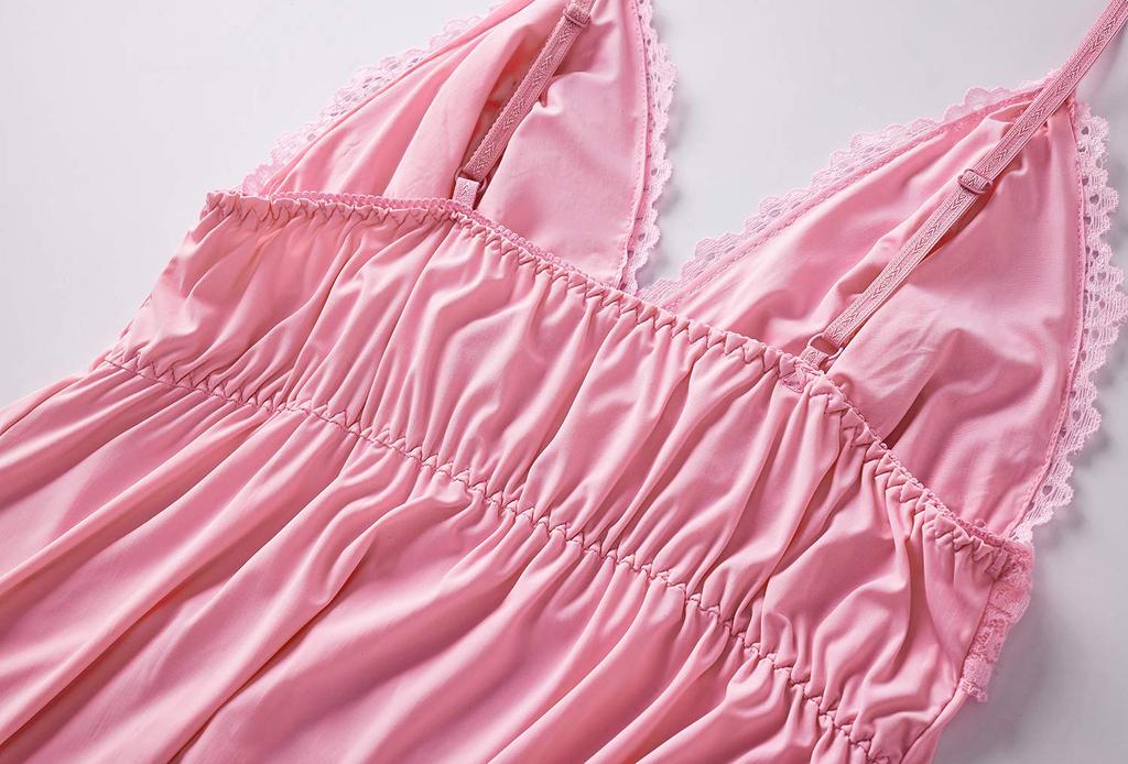 Sexy Lingerie Babydoll Nightgown Sexy Chest with Cute Lace On the Chest Soft and Gentle To Wear [Synlala] V-shaped
