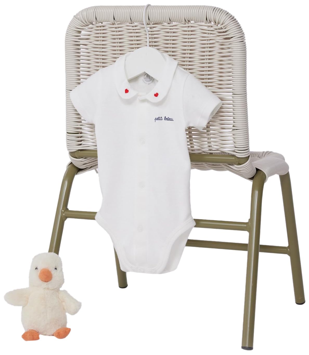 

Petit Bateau Collared Short Sleeve Bodysuit A0CPR 67cm Off-White 6-Months