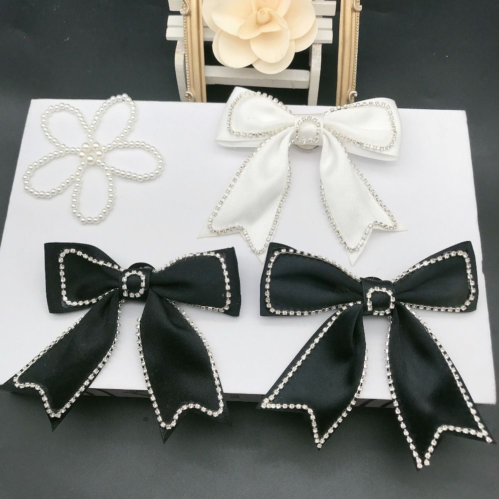 Rhinestone Bow Patch Ribbon Cloth Applique Clothes Accessory Cloth Patch  Women
