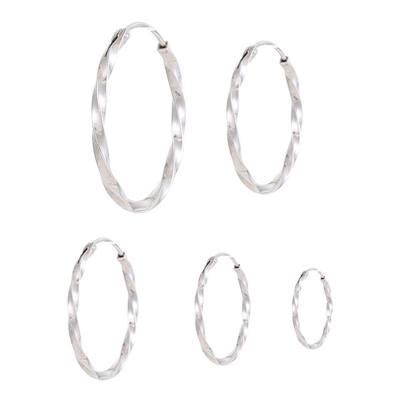 Boucles d'oreilles ondulées Feng Shui en argent sterling - Style simple et exagéré pour femmes