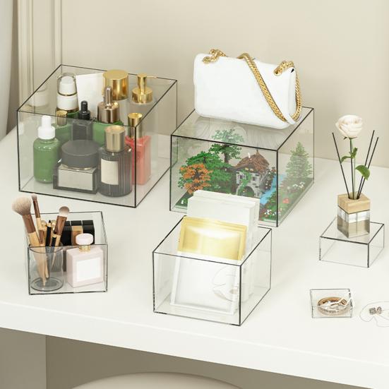 6Pcs Buffet Risers Food Display Risers Multipurpose Stackable Display Stand Cube Box Nesting Riser with Hollow Bottoms