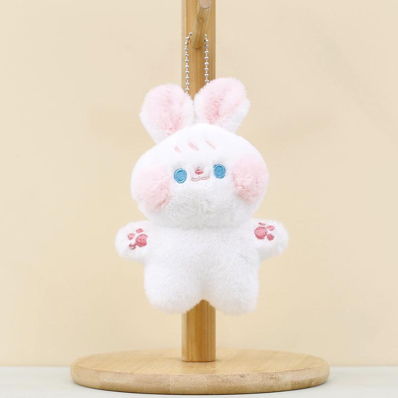 

Зайчик Очаровательный Пушистый Брелок Плюшевая Игрушка Милый Мини Кролик Шарм для Сумки Аксессуар белый