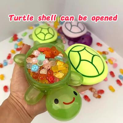 Niedliche leuchtende Schildkröten-Aufbewahrungsbox mit Cartoon-Motiv, Heimdekoration, Kunstharz, leuchtende kleine Schildkröte, Spielzeug-Aufbewahrungsbox, Ornamente, Dekoration