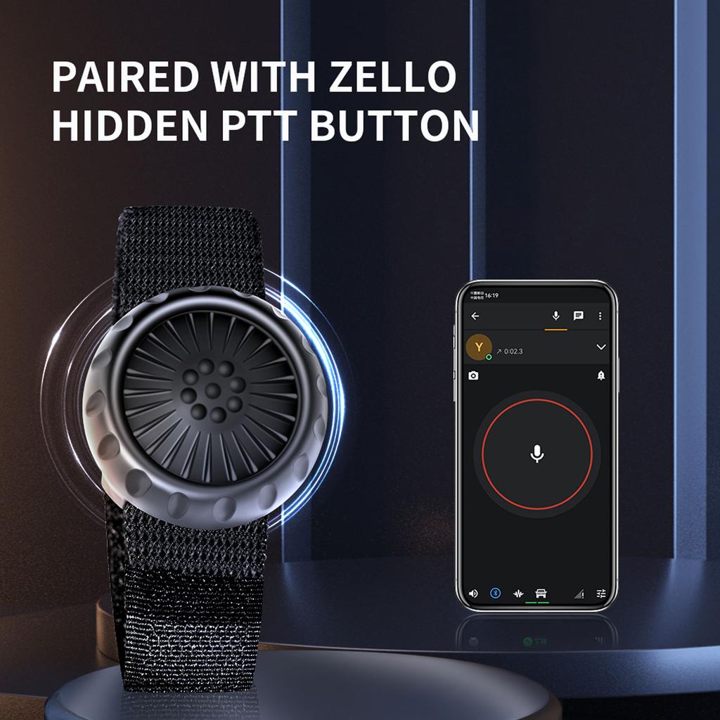 Wireless PTT Button Bluetooth 5.0 IP67 Waterproof Wireless PTT Button Switch for Zello for IOS for Android