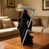 Compact Gothic Collectible Female Grim Reaper Statue with Sickle 3D Printed Black Robe Dark Queen Figurine Mysterious Sculpture for Home Office