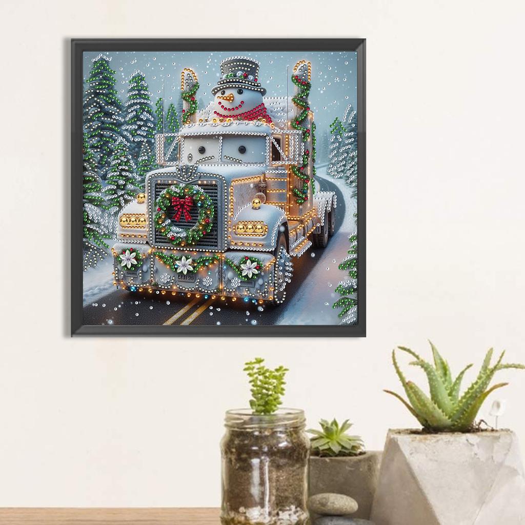 Snowman Partial DIY 5D Special Shaped Drill Diamond Painting Gem Art Diamond Dots Paintings Picture Arts Craft 30x30cm