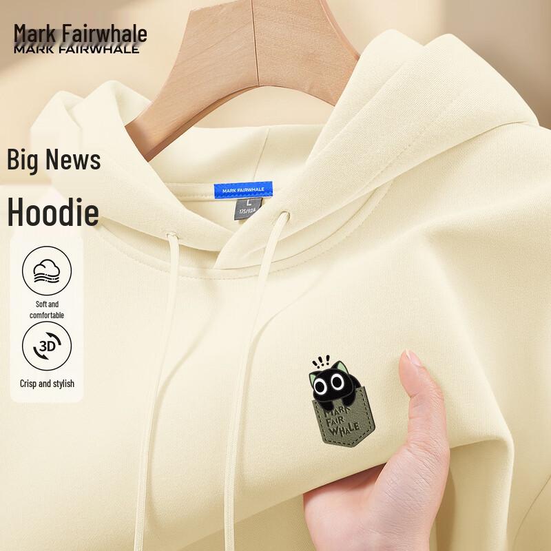 

FAIRWHALE Men s 2025 Pocket Cat Graphic Loose Fit Hooded Sweatshirt XL