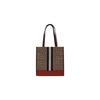 Coach Dempsey 30 Monogram Stripe Logo Decor Vertical Fabric And Leather Tote Bag Women Tote Bags Red-Orange Brown 1917-IMQZV
