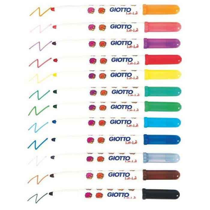 Felt-tip Pens - GIOTTO - Maxi Schoolpack - 36 Felt-tip Pens - 12 Colors - Washable On Skin