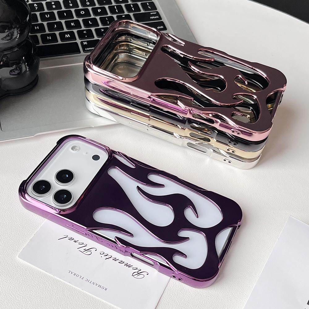 Hollow flame pattern heat dissipation silicone phone case for iPhone 17 16 15 14 13 12 11 Pro Max Air shockproof soft back cover