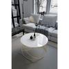 Planet Coffee Table Black Leg, White Glass