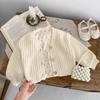 2025 Autumn Baby Girls' Long-Sleeve High Collar Printed Shirt