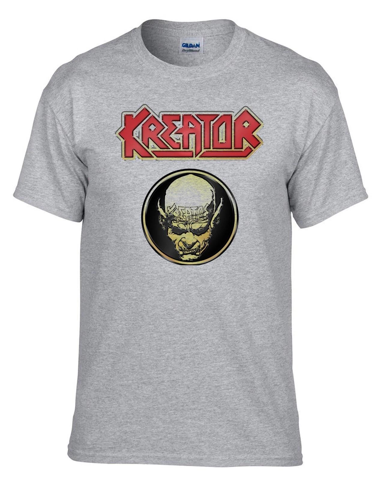 Kreator Rock Band Rock Music Grey 100% Cotton T-shirt Mens Tees Top -530_Grey- L