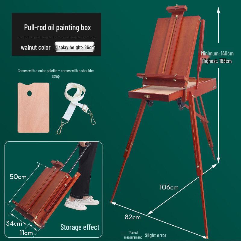 Handton Wooden Pull Rod Oil Painting Box