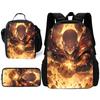Kinder Anime One Punchs Man Schulrucksack mit Brotdosen ,Federmäppchen ,Schultaschen für Jungen Mädchen Bestes Geschenk