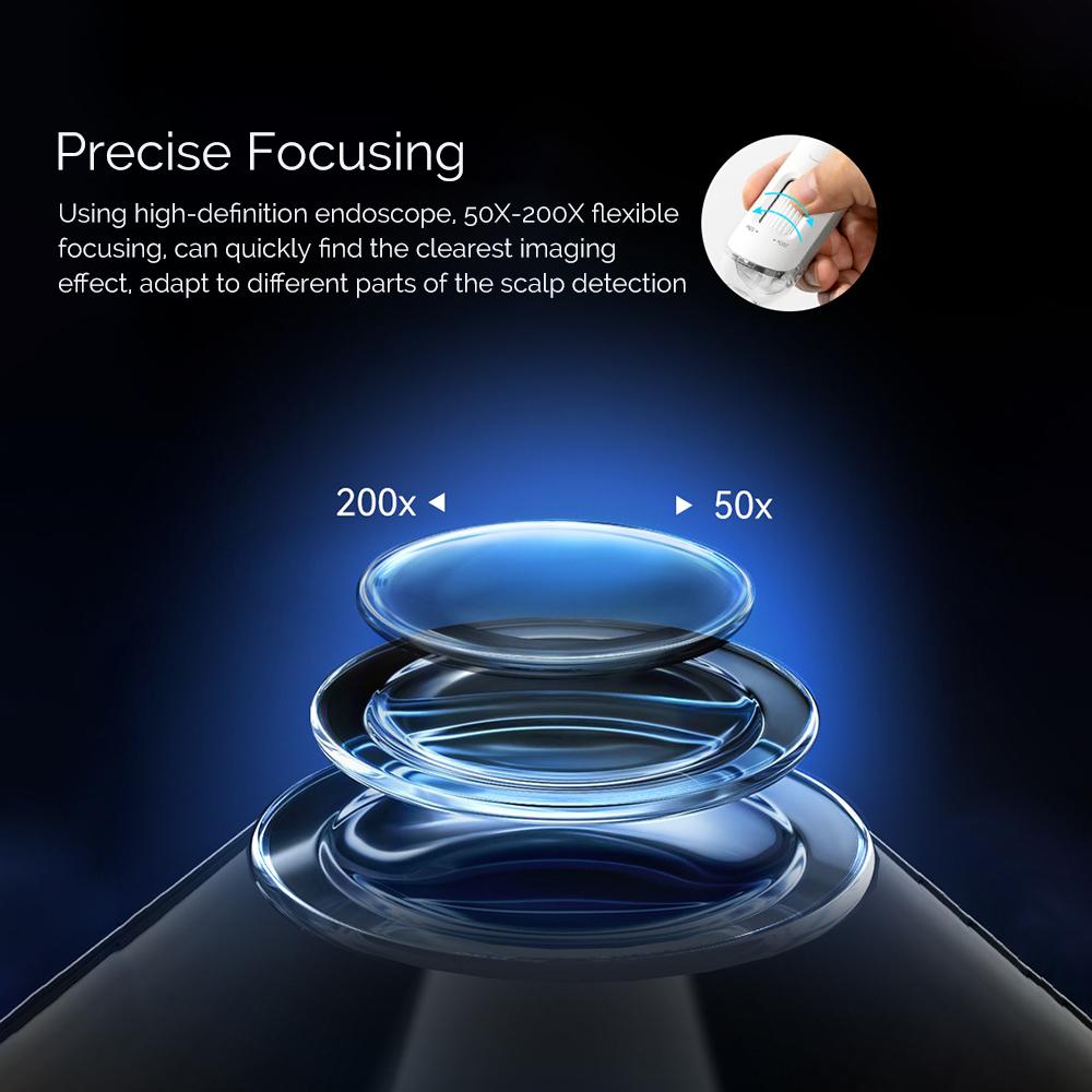 50X/200X Magnifying Mini Hair Follicle Scalp Detector Portable Skin And Hair Eetector Skin Tester Skin Analyzer Pore Magnifier