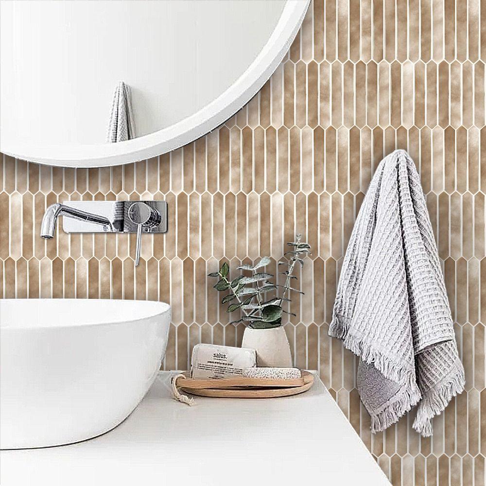 Waterproof Wallpaper 11.8"x11.8" Peel and Stick Backsplash Durable Stick Tile  for Kitchen Bathroom