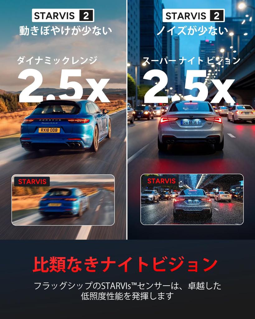 SJCAM M60S Dash Cam with Front and Rear 4K Simultaneous Front and Rear UHD Parking Monitoring Lightweight and 64GB Card Cameras, Recording,
