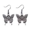 Filigree Butterfly Dangle Earrings Retro Boho Openwork Butterfly Drop Earrings Vintage Jewelry