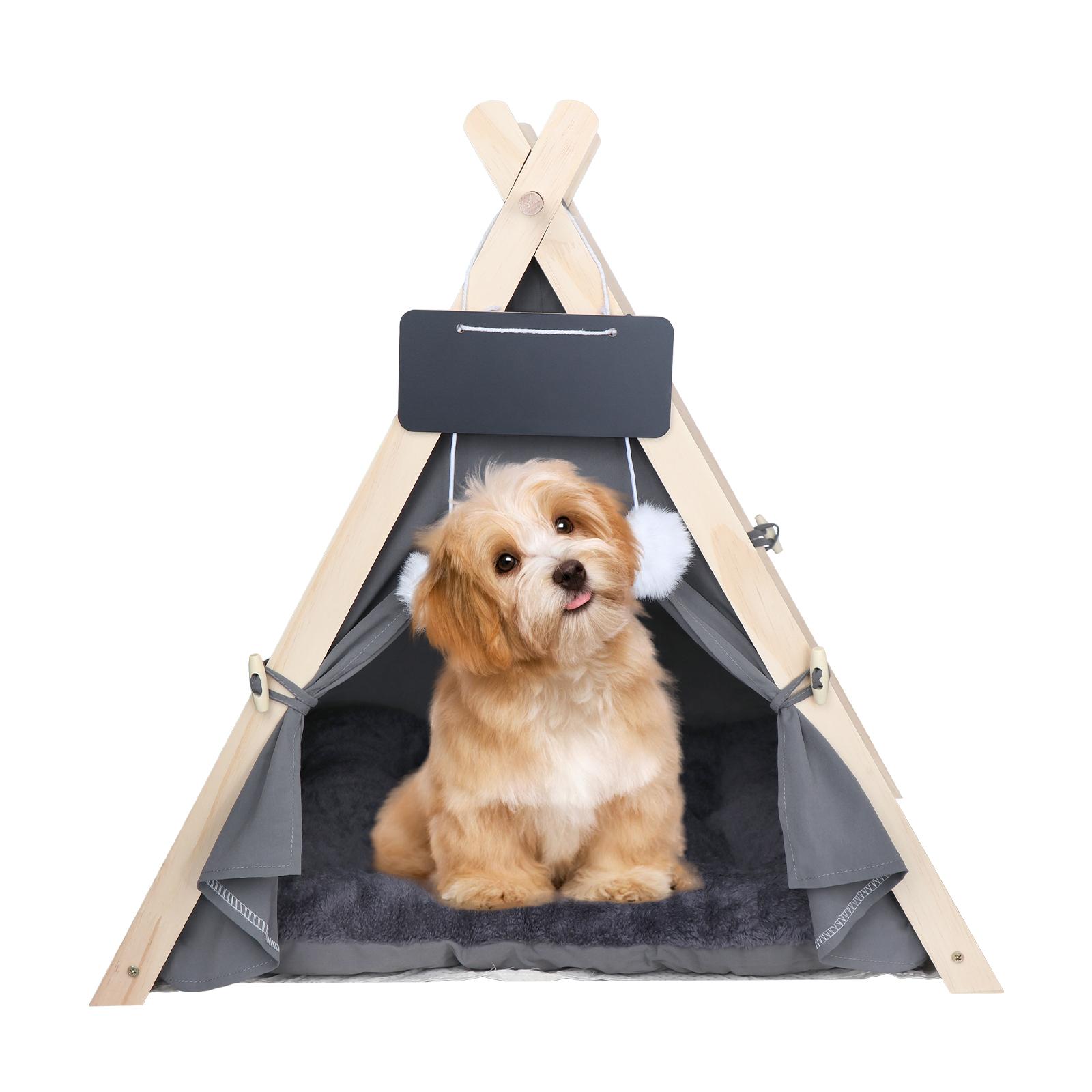 

Pet Teepee Shelter моющийся портативный полузакрытый кошачий домик-палатка кровать с серый