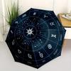 Astrology Wheel Zodiac Chart Horoscope Decor Wall Art Print Poster Umbrella, Portable 3 Fold Compact Umbrella for Men & Women,S270