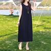 Plus Size Women's Elegant Dresses Loose Summer Sleeveless Dress Female Vintage Clothes