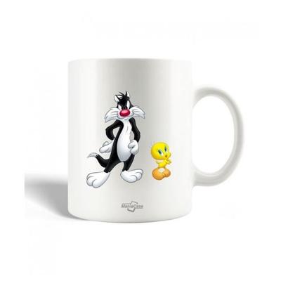 Ceramic Mug - Looney Tunes - Tweety and Sylvester - 30cl - Dishwasher Safe - White