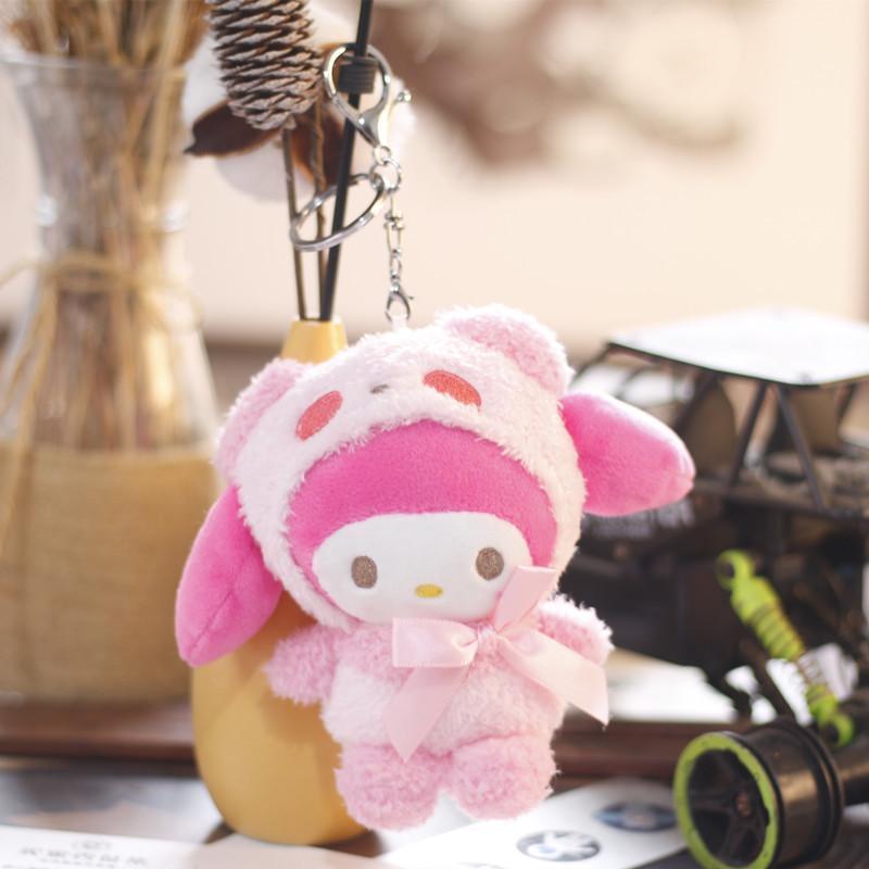 

12см Sanrio Kawaii Hello Kitty Kuromi Плюшевая Кукла Игрушки Подвеска Милый Плюшевый Брелок Подвеска на Сумку Рождественские Подарки