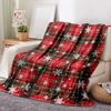 Premium Christmas Plaid Snow Blanket Breathable Cozy For Home Decor And Gift Idea All Season Use