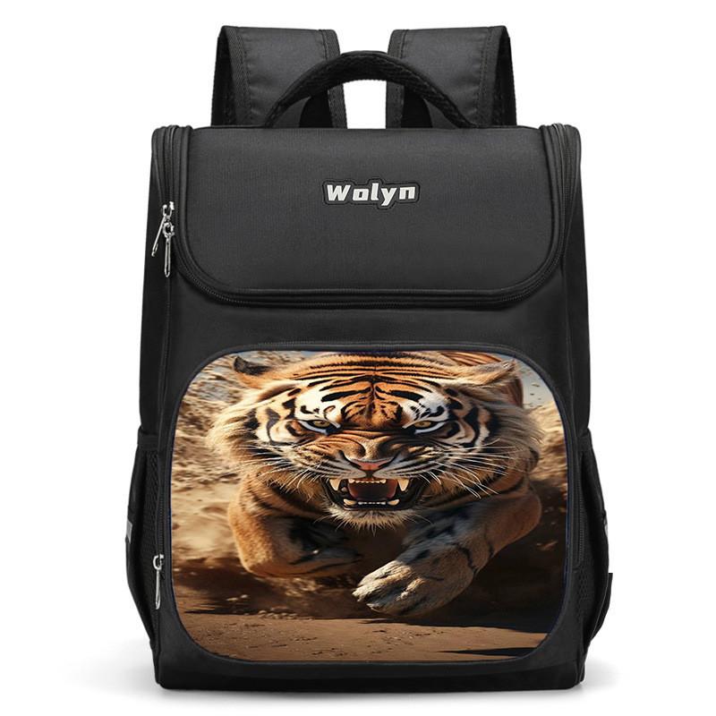 Stylish And Durable Tiger Backpack For Elementary School Kids Unisex High Capacity