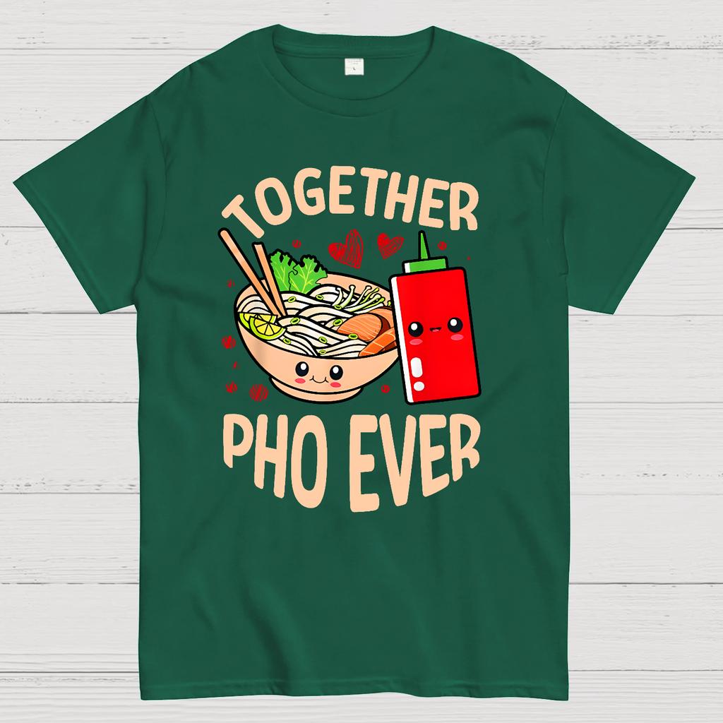 Together Pho Ever Food Pun Cotton Summer Casual Cool Loose T-Shirt