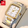 OPK 6043 Original Quartz Watches for Men Fashion Square Dial Roman Scale Waterproof Luminous Men's Watches Steel Strap Man Watch