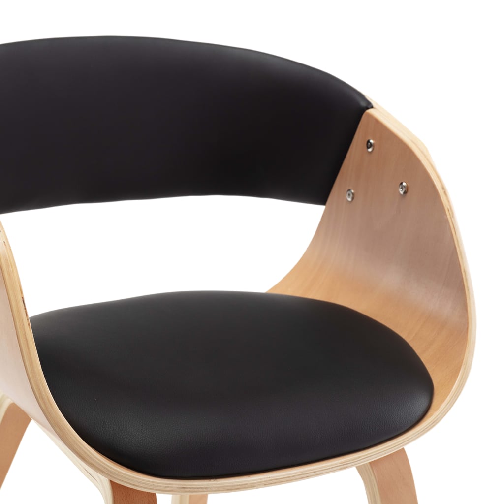 Dining Chairs 2 Pcs Black Bentwood and Faux Leather