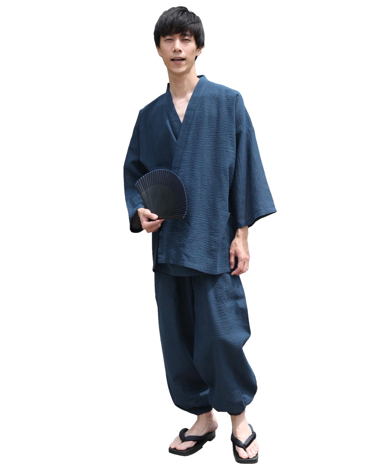 

Верх и низ Shijira Cool [ON NISHIKI] Мужской самуэ, 100% хлопок, Комплект, Переплетение, (15 Индиго/L/0810)