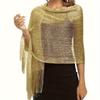 Sciarpa Hijab Para sole Luminosa in Seta Moda Oro Argento Scialli Lucidi Per Donne Pizzo Frange Sciarpa da Sera per Festa per uso quotidiano