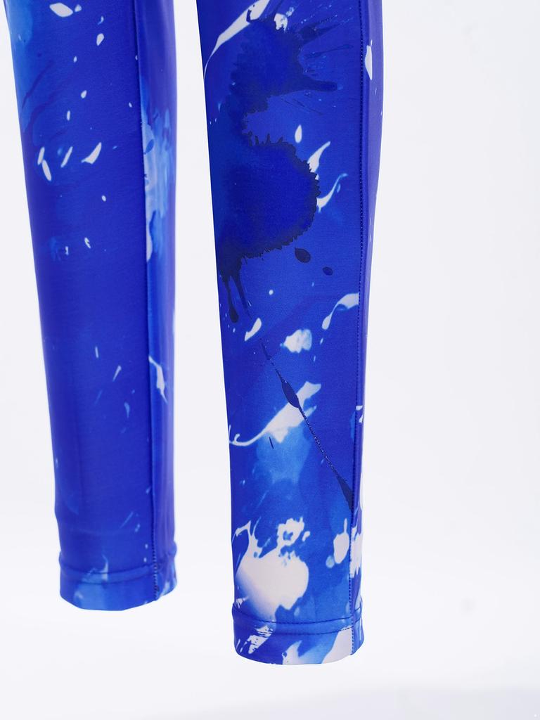 Girls Shiny Sequins Printed Gymnastics Jumpsuit: Sleeveless Asymmetrical Bodysuit Full Length Leotard 1Pc Glove for Figure Skating Dance Performance