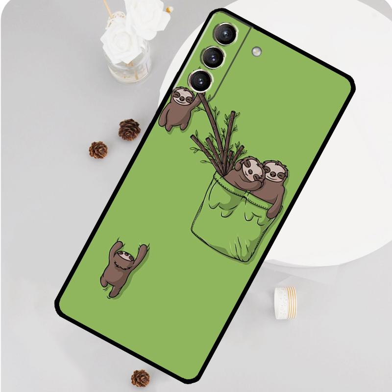 Funny Cute Sloths Phone Case For Samsung Galaxy S25 S26 Ultra S20 S21 S22 S23 S24 S10 Plus S25 FE Funda Cover