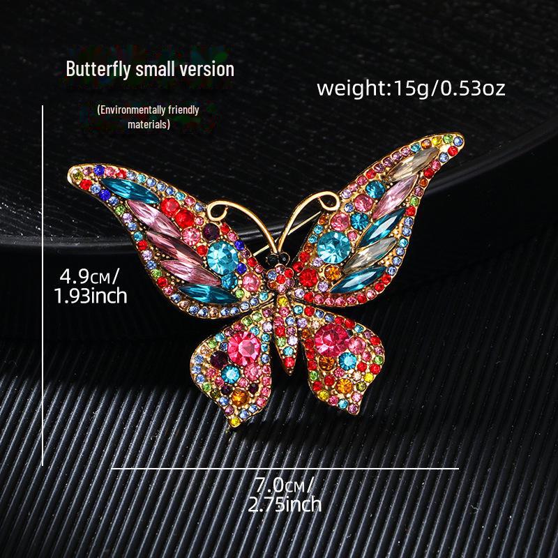Ekologická luxusní vintage brož s krystalovým diamantovým motýlem pro ženy - Módní hmyzí doplněk