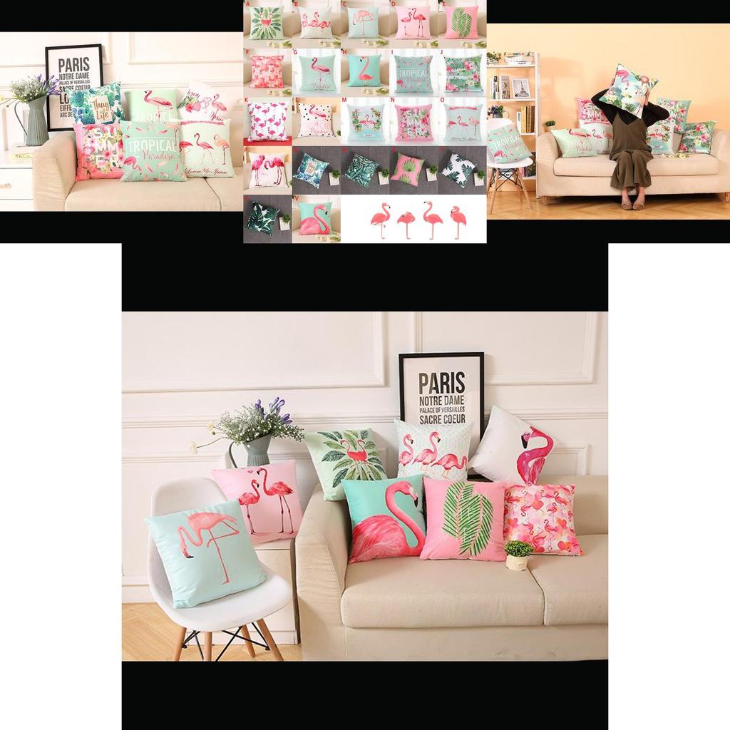 Versatile Flamingo Throw Pillow Case For Sofa Chairs With Premium Cotton Linen