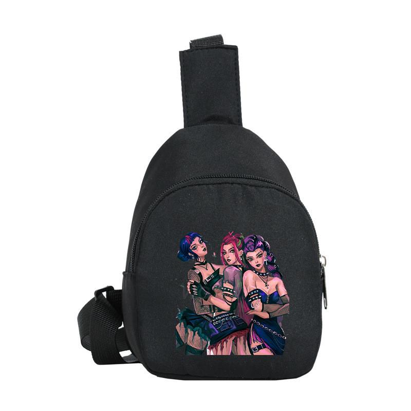 Kids Girls Kpop Hunters Rumi Zoey Mira Printed Student Lightweight Breast Bag Casual Messenger Bags