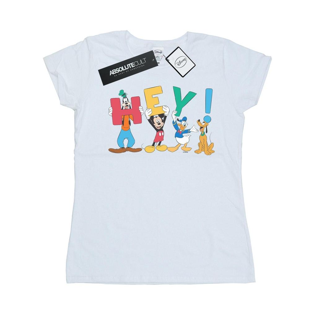 Disney Womens/Ladies Mickey Mouse Friends Hey Cotton T-Shirt