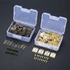 50pcs/box Hinges + 200 Screws Iron Golden/Antique Bronze 4 Holes Durable Furniture Hardware 16*13mm Mini Rounded Hinge Decor