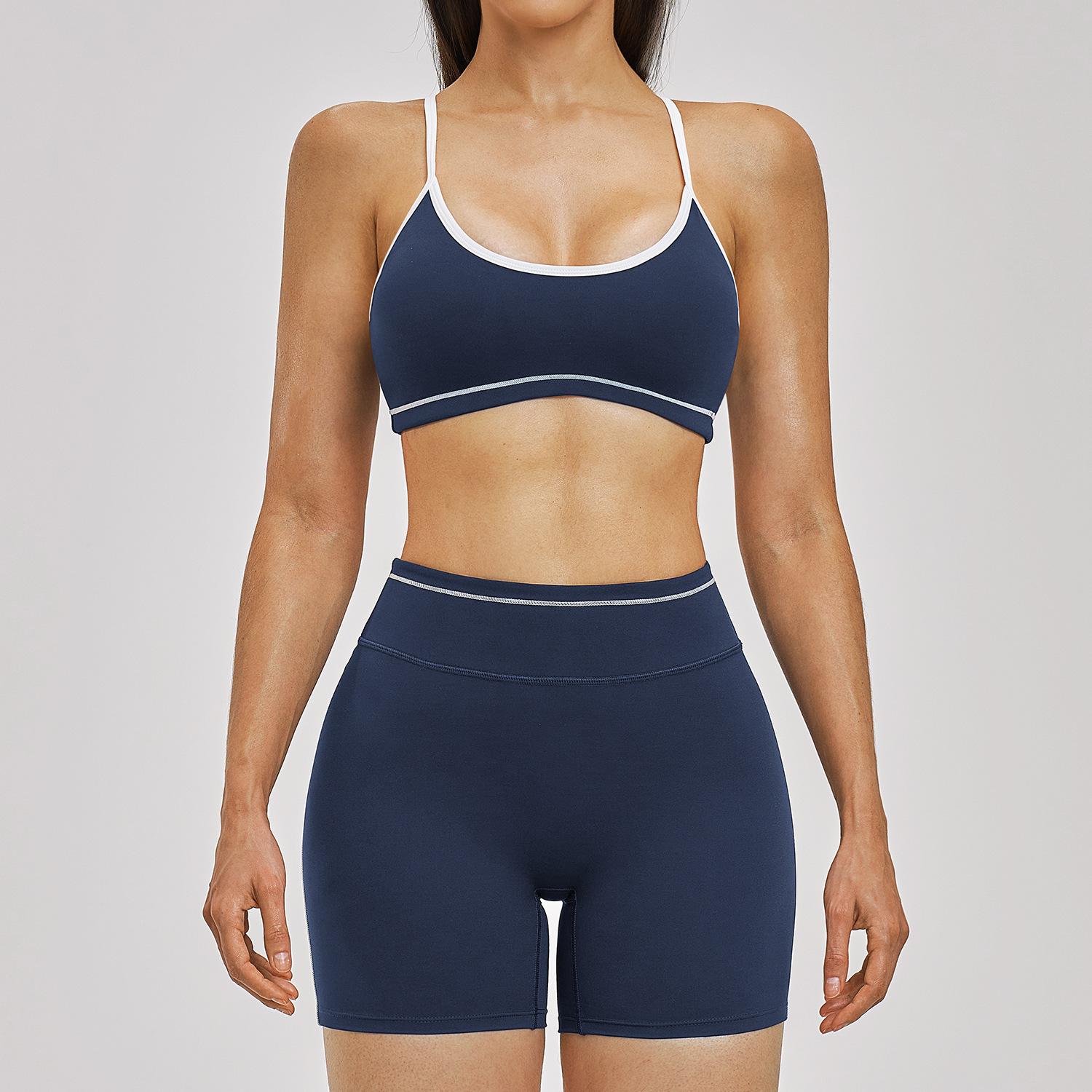 Dare to Show Yoga Set: Cross-border Nude Feel Color Block, Beautiful Back, Quick Dry for Fitness & Outdoor Running